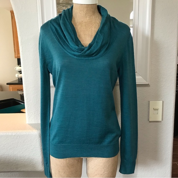 Calvin Klein Roll Cowl Neck Sweater Size Med Wool Irish Green St. Patrick's Day - Picture 1 of 12